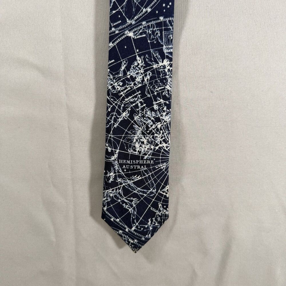 Wild Ties Hemisphere Austral Celestial Star Map Tie 3" Wide 60" Long Microfiber